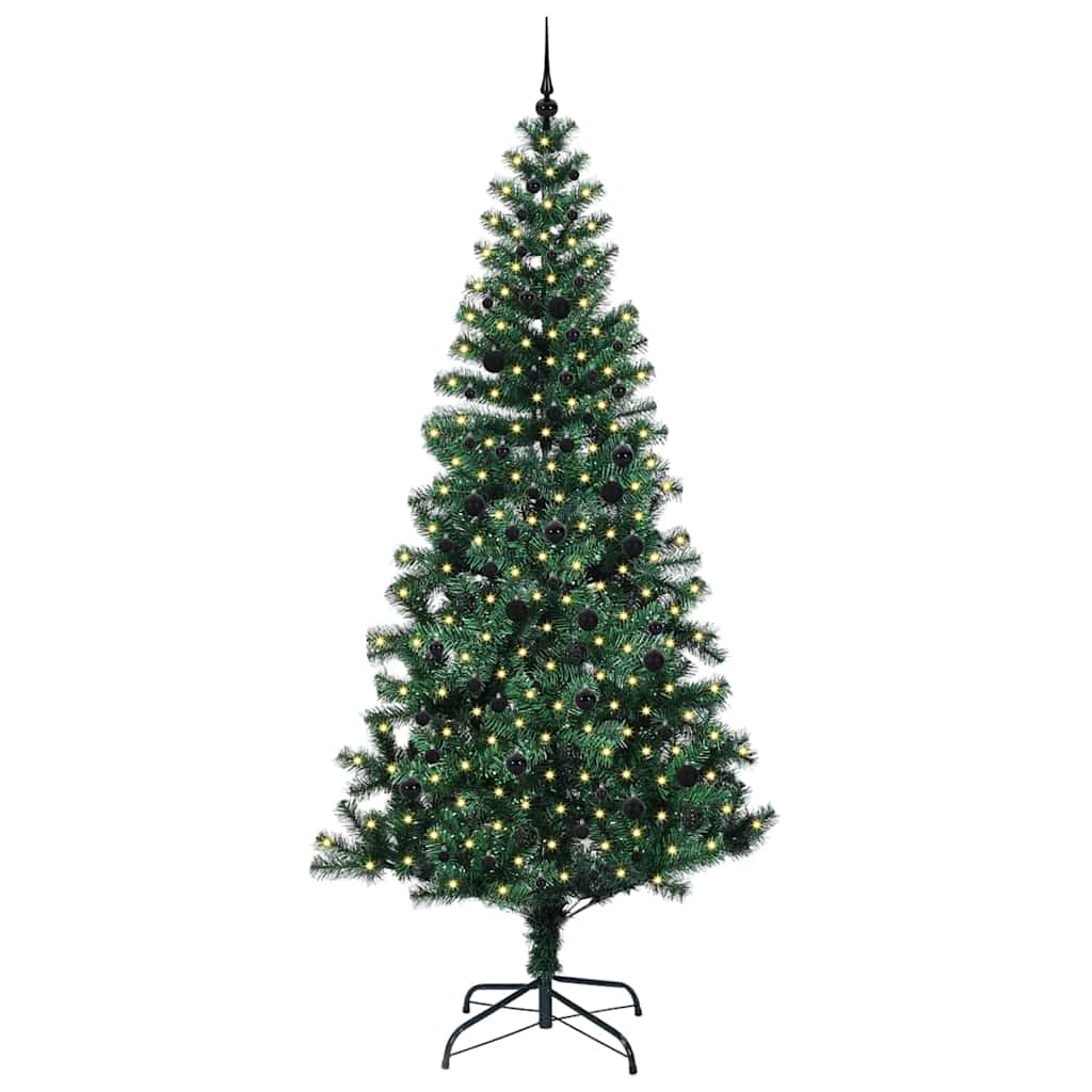 Vidaxx sapin de Noël artificiel illuminé vert 240 cm PVC et métal