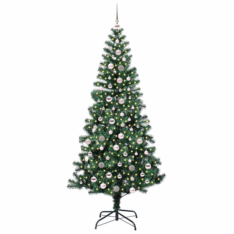 Vidaxx sapin de Noël artificiel illuminé vert 240 cm PVC et métal