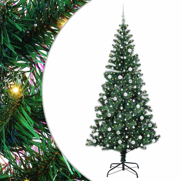Vidaxx sapin de Noël artificiel illuminé vert 240 cm PVC et métal