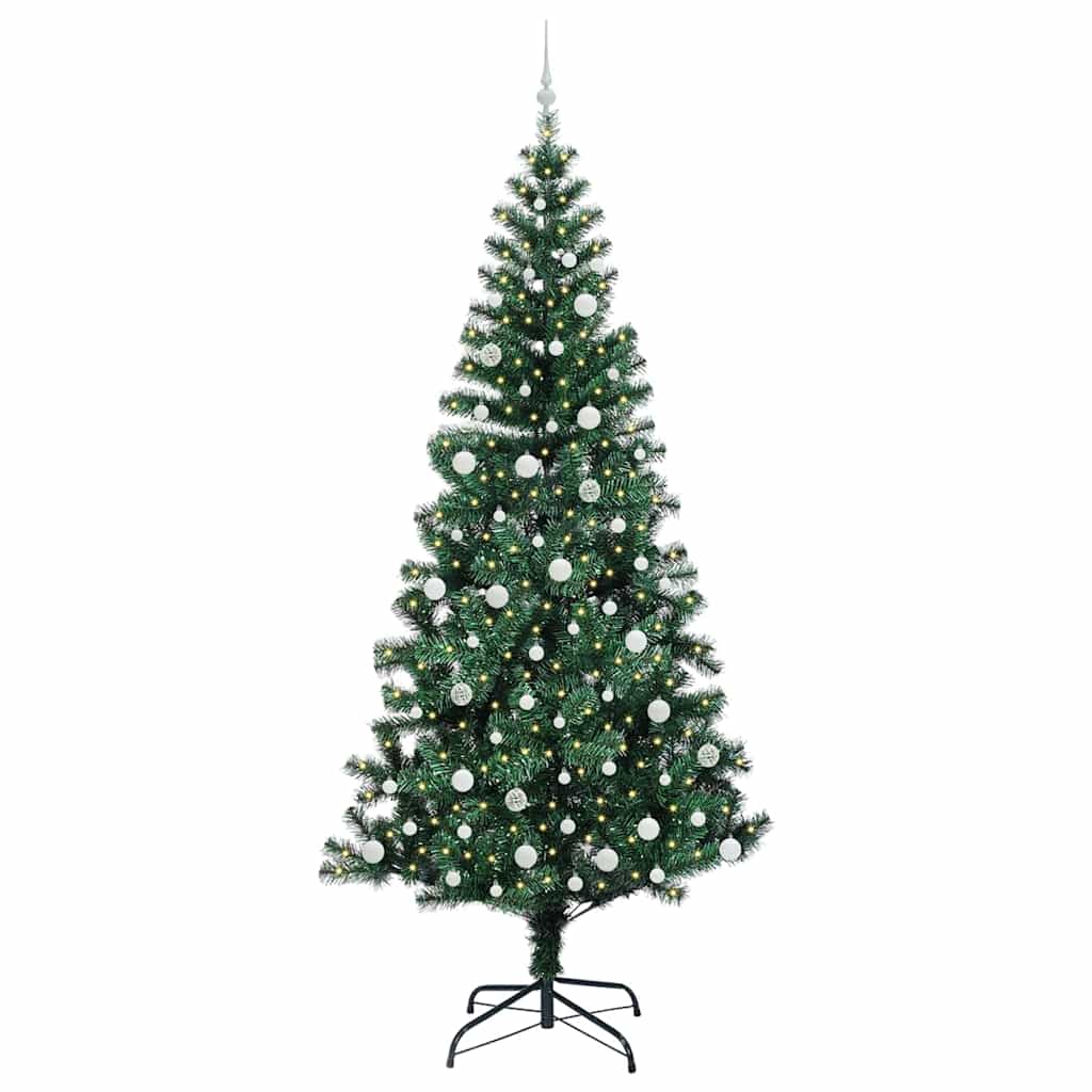 Vidaxx sapin de Noël artificiel illuminé vert 240 cm PVC et métal