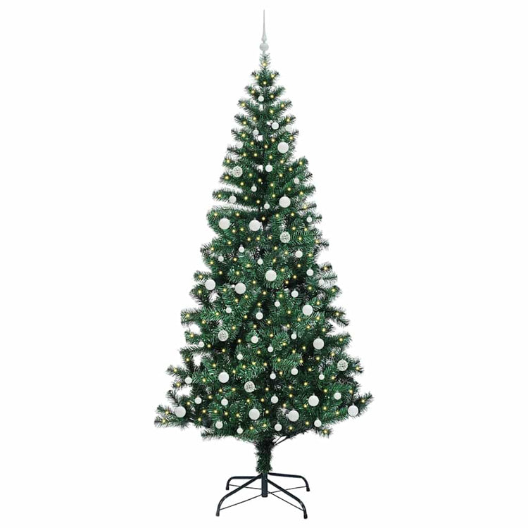 Vidaxx sapin de Noël artificiel illuminé vert 240 cm PVC et métal