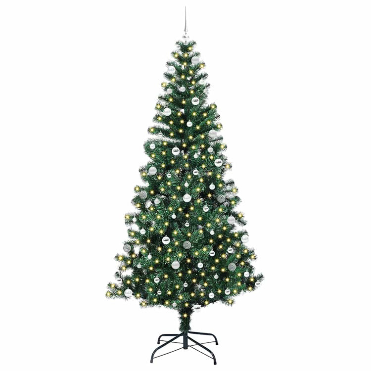 Vidaxx sapin de Noël artificiel illuminé vert 240 cm PVC et métal