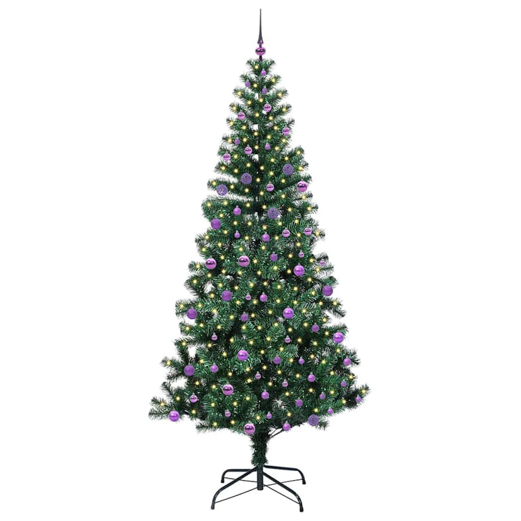 Vidaxx sapin de Noël artificiel illuminé vert 240 cm PVC et métal