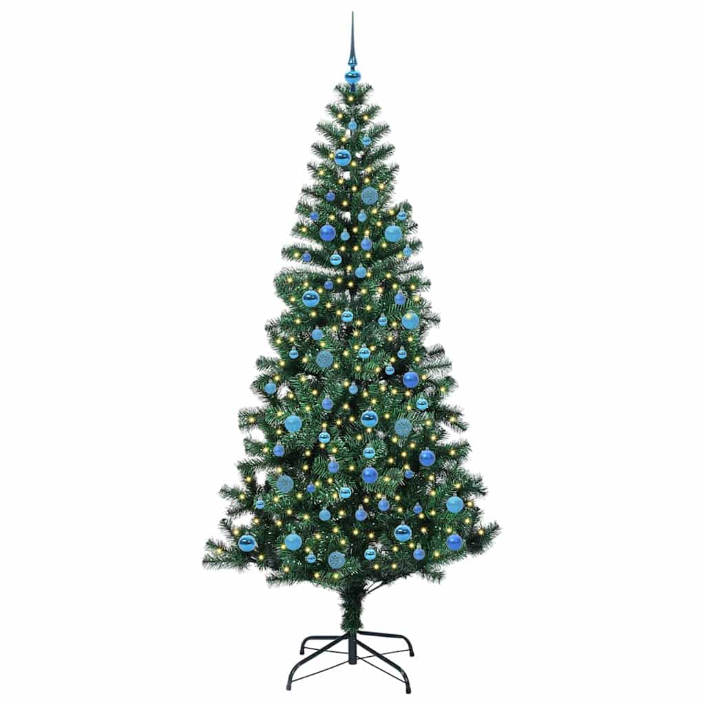Vidaxx sapin de Noël artificiel illuminé vert 240 cm PVC et métal