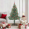 Vidaxx sapin de Noël artificiel neige tressé avec lumière LED 150 cm