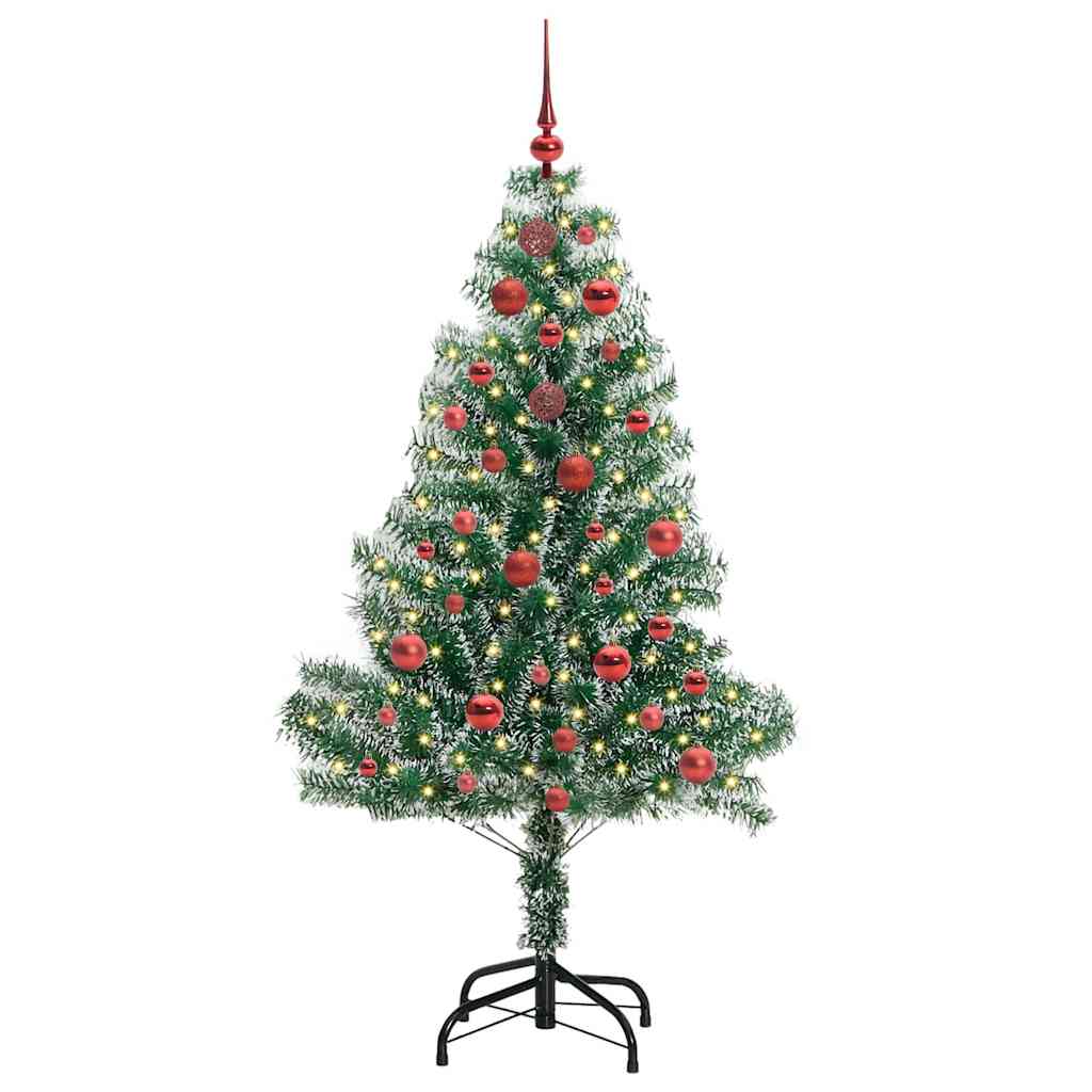 Vidaxx sapin de Noël artificiel neige tressé avec lumière LED 150 cm