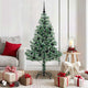 Vidaxx sapin de Noël artificiel neige tressé avec lumière LED 150 cm