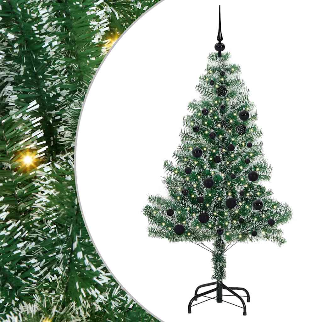 Vidaxx sapin de Noël artificiel neige tressé avec lumière LED 150 cm