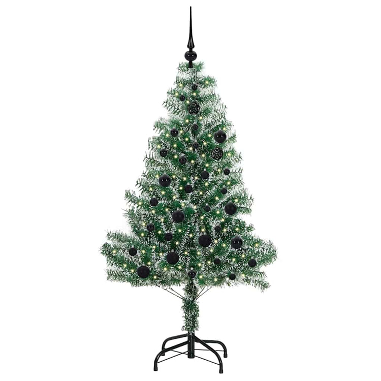 Vidaxx sapin de Noël artificiel neige tressé avec lumière LED 150 cm