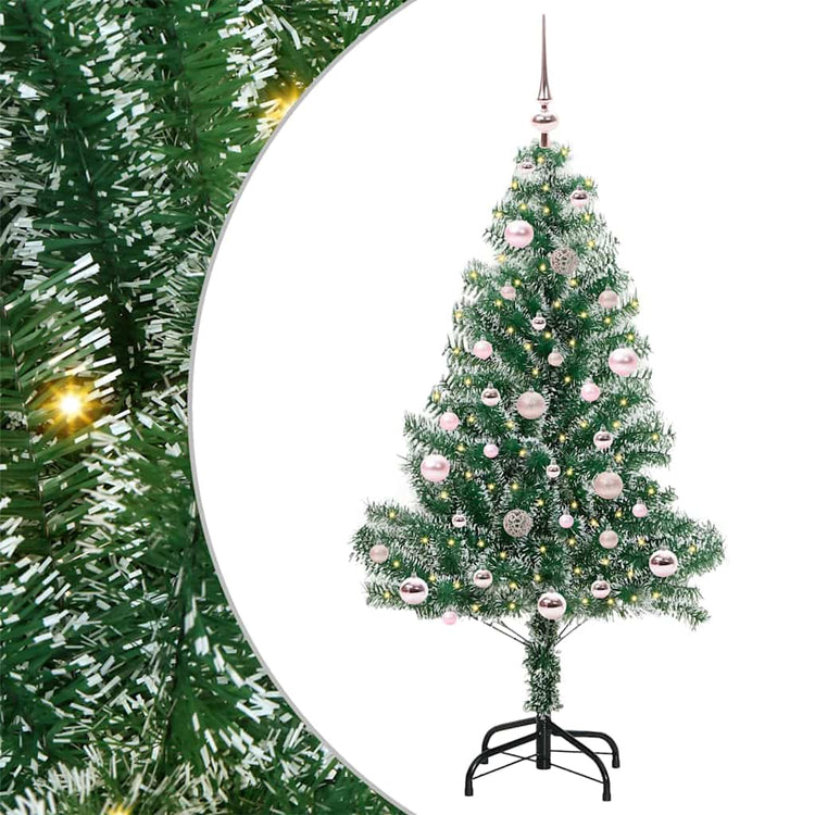 Vidaxx sapin de Noël artificiel neige tressé avec lumière LED 150 cm