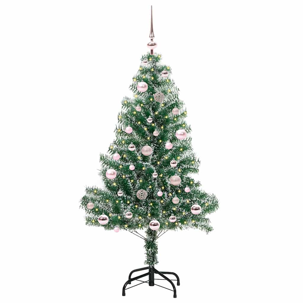Vidaxx sapin de Noël artificiel neige tressé avec lumière LED 150 cm