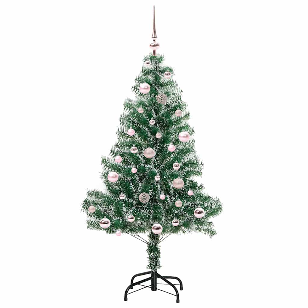 Vidaxx sapin de Noël artificiel neige tressé avec lumière LED 150 cm