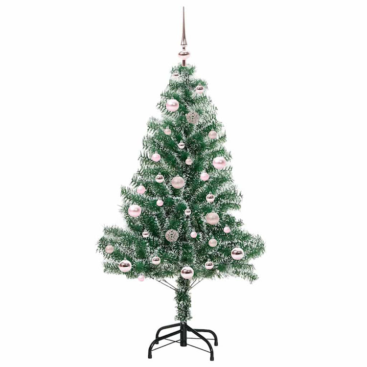 Vidaxx sapin de Noël artificiel neige tressé avec lumière LED 150 cm