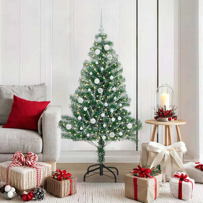 Vidaxx sapin de Noël artificiel neige tressé avec lumière LED 150 cm