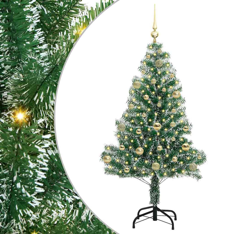 Vidaxx sapin de Noël artificiel neige tressé avec lumière LED 150 cm