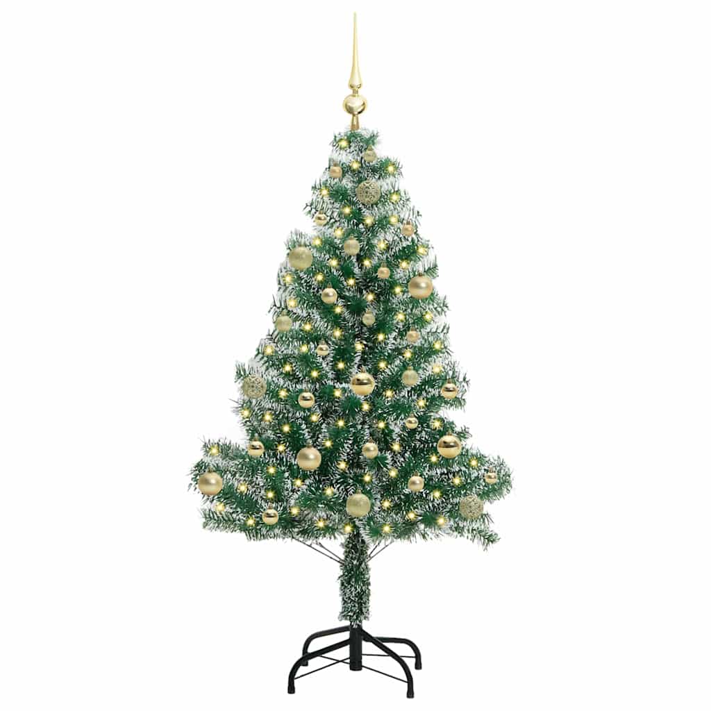 Vidaxx sapin de Noël artificiel neige tressé avec lumière LED 150 cm