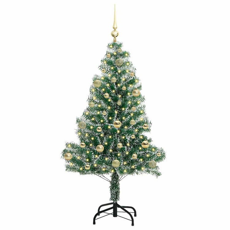 Vidaxx sapin de Noël artificiel neige tressé avec lumière LED 150 cm