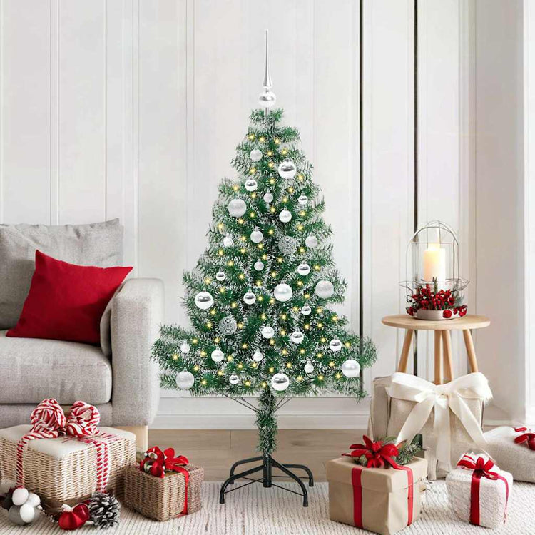 Vidaxx sapin de Noël artificiel neige tressé avec lumière LED 150 cm