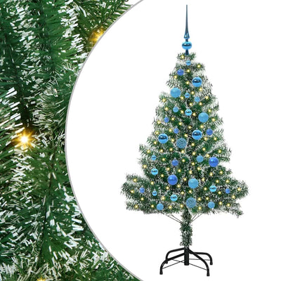 Vidaxx sapin de Noël artificiel neige tressé avec lumière LED 150 cm