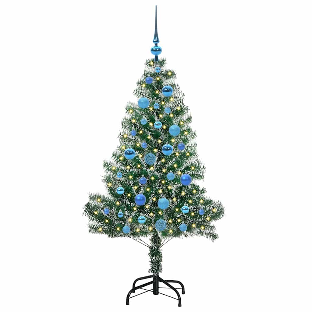 Vidaxx sapin de Noël artificiel neige tressé avec lumière LED 150 cm