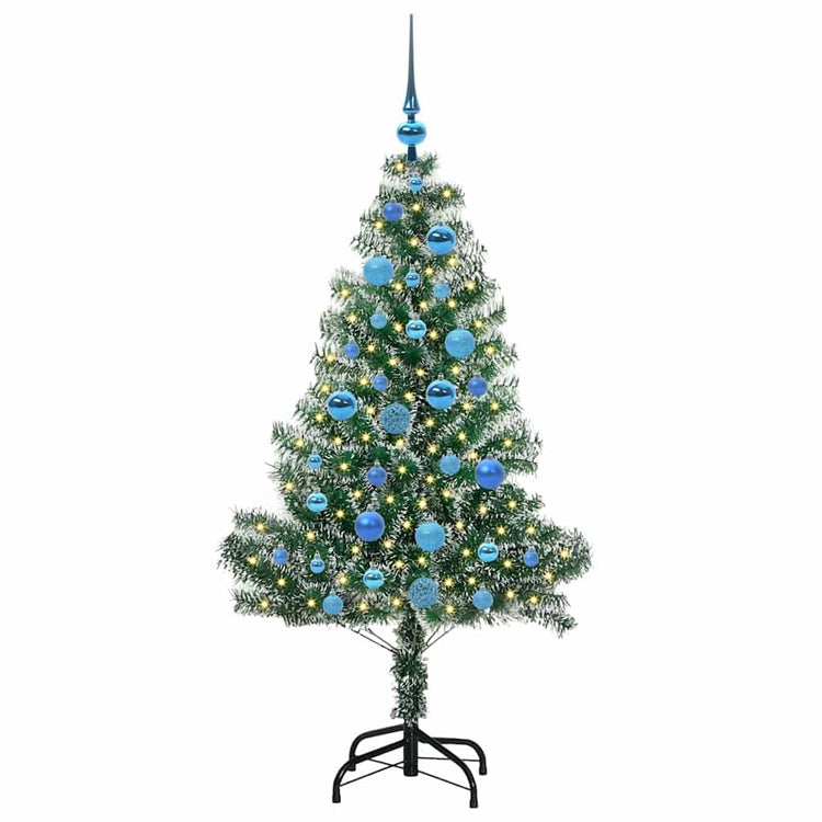 Vidaxx sapin de Noël artificiel neige tressé avec lumière LED 150 cm
