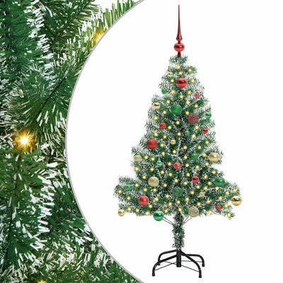Vidaxx sapin de Noël artificiel neige tressé avec lumière LED 150 cm