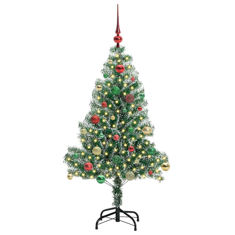 Vidaxx sapin de Noël artificiel neige tressé avec lumière LED 150 cm