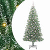 Vidaxx sapin de Noël artificiel neige tressé avec lumière LED 210 cm