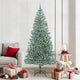 Vidaxx sapin de Noël artificiel neige tressé avec lumière LED 210 cm