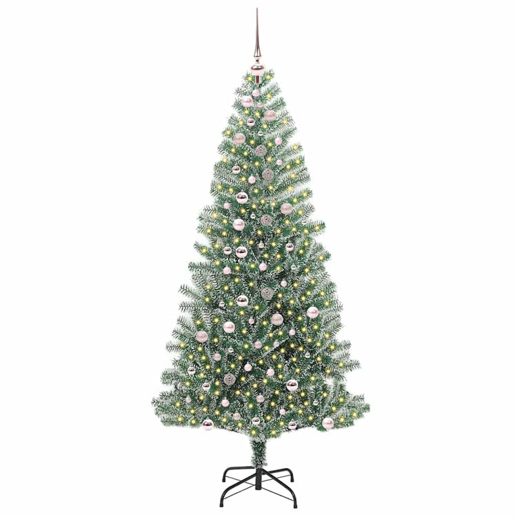 Vidaxx sapin de Noël artificiel neige tressé avec lumière LED 240 cm