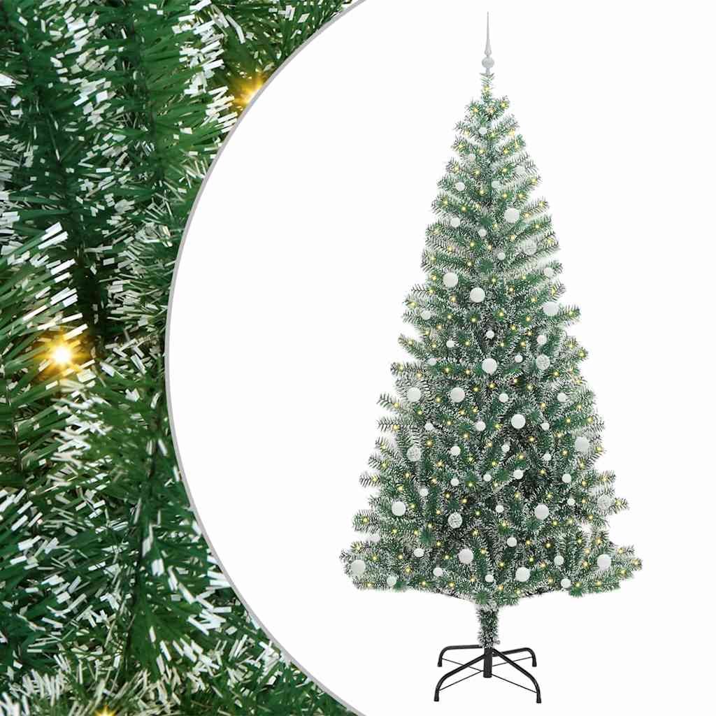 Vidaxx sapin de Noël artificiel neige tressé avec lumière LED 240 cm