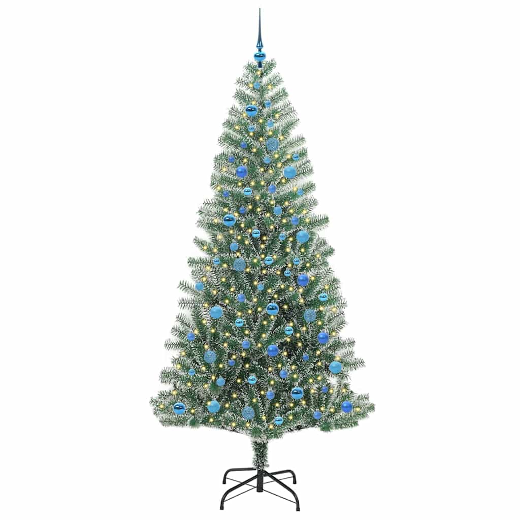 Vidaxx sapin de Noël artificiel neige tressé avec lumière LED 240 cm