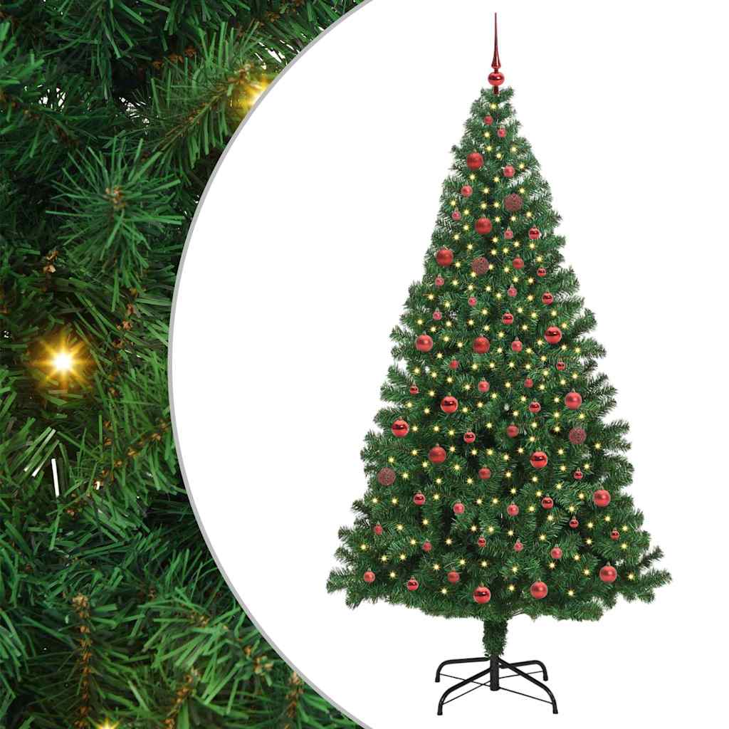 Vidaxx sapin de Noël artificiel vert 210 cm PVC et acier et plastique