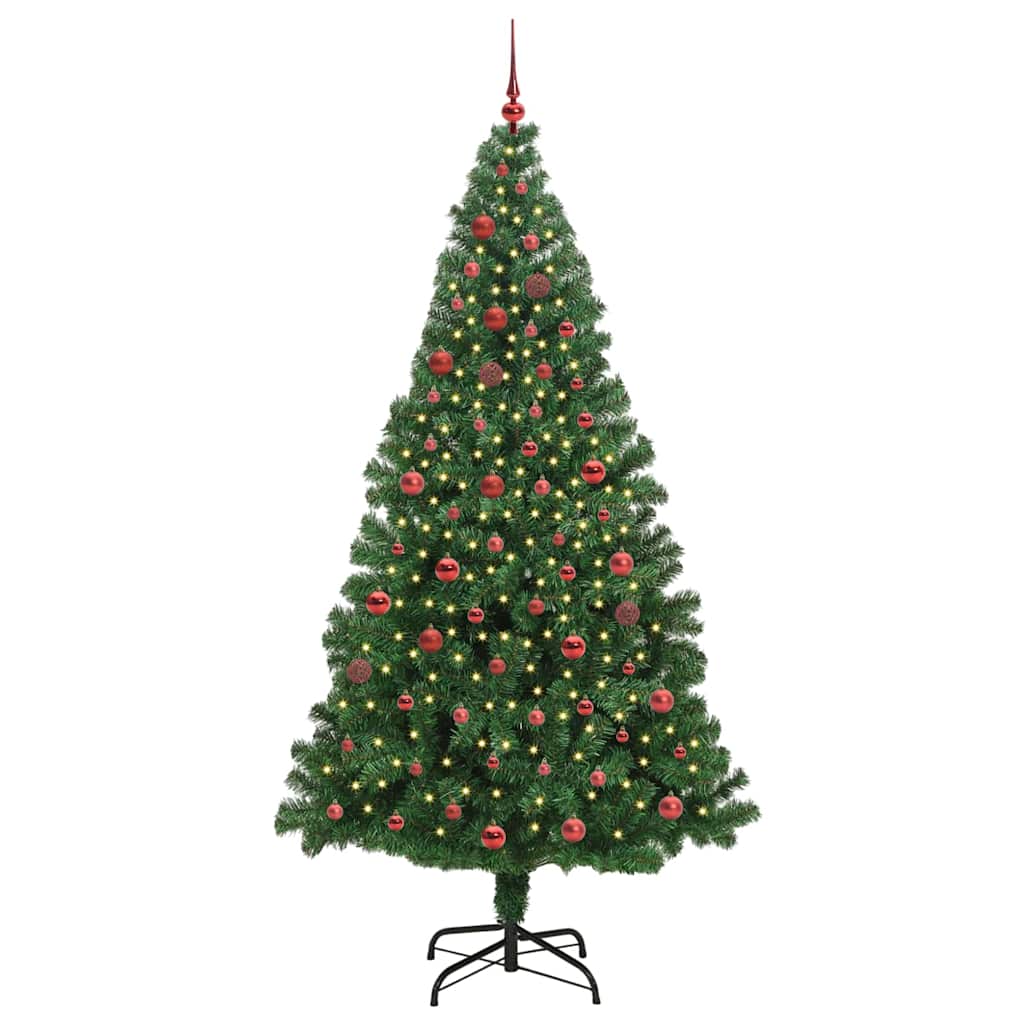 Vidaxx sapin de Noël artificiel vert 210 cm PVC et acier et plastique