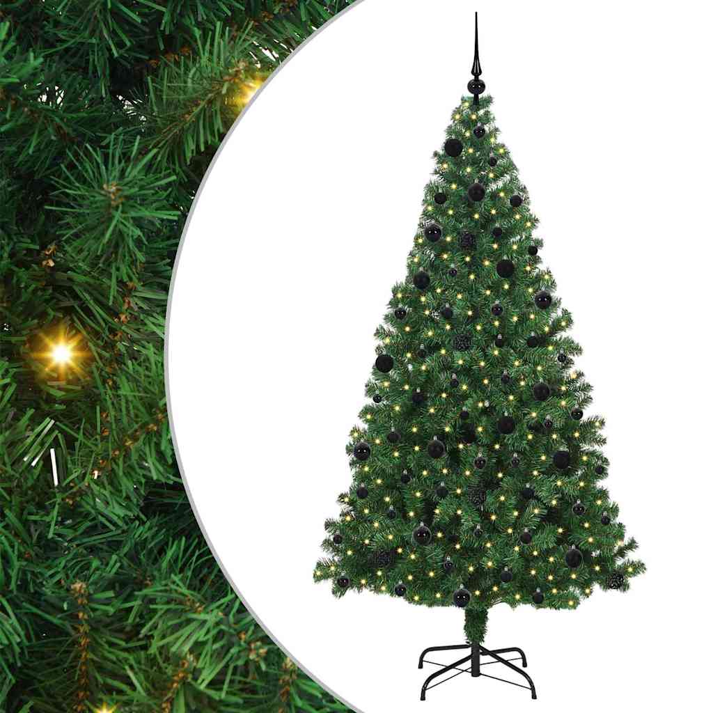 Vidaxx sapin de Noël artificiel vert 210 cm PVC et acier et plastique
