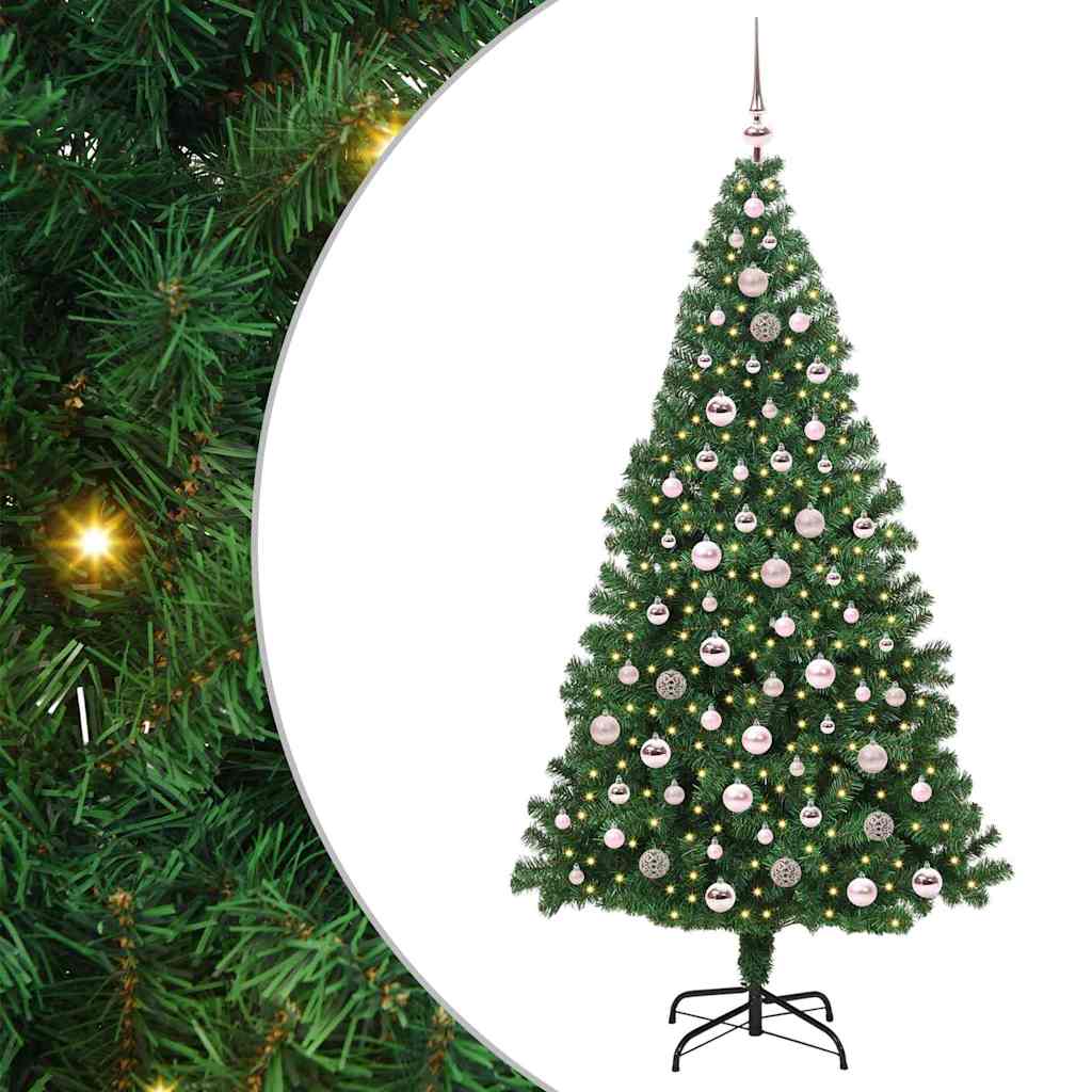 Vidaxx sapin de Noël artificiel vert 210 cm PVC et acier et plastique