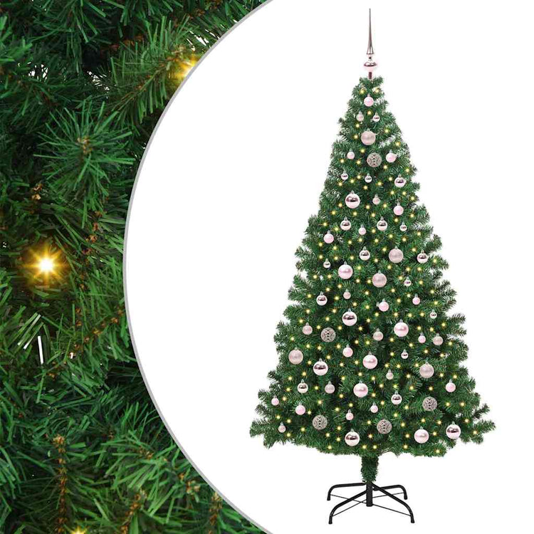 Vidaxx sapin de Noël artificiel vert 210 cm PVC et acier et plastique