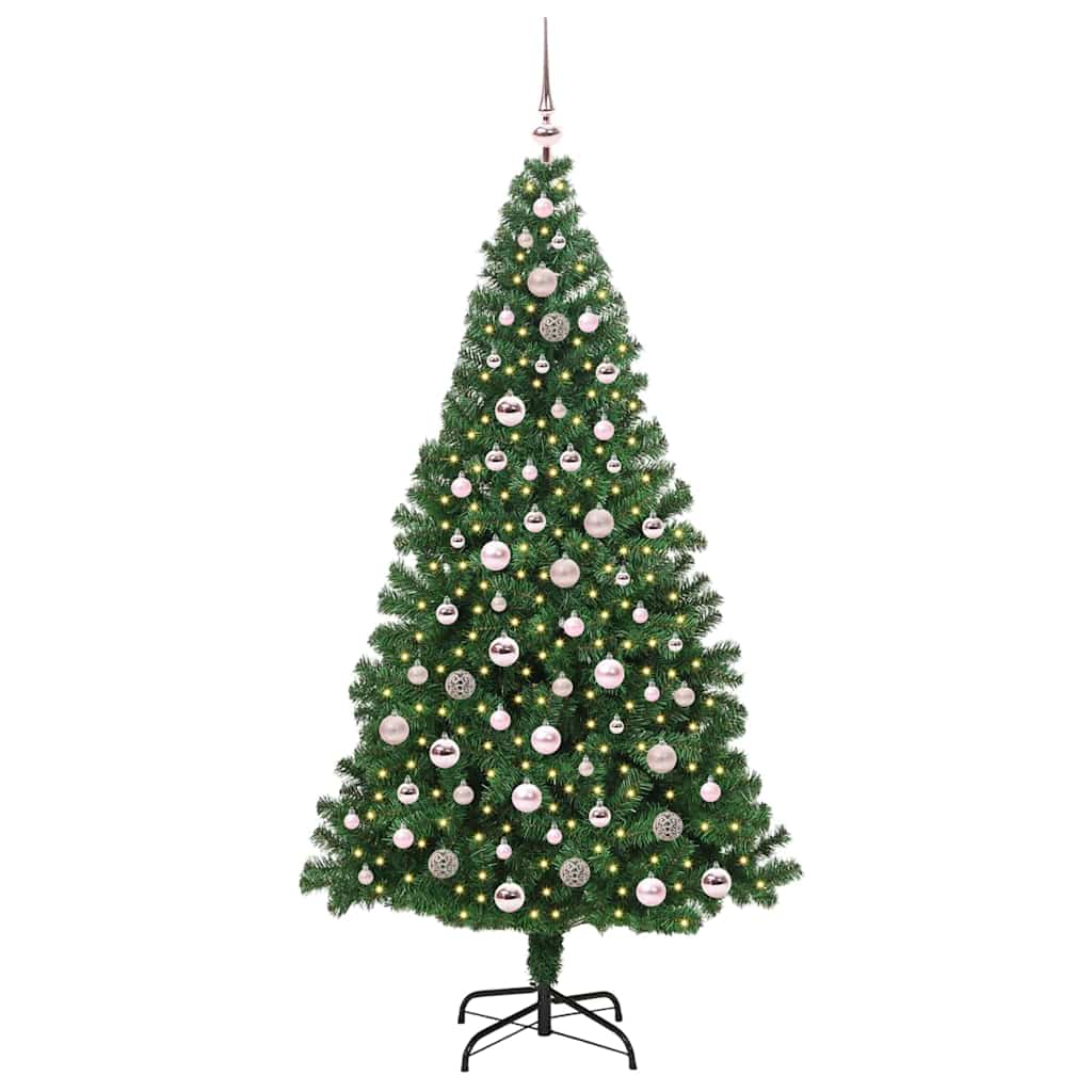 Vidaxx sapin de Noël artificiel vert 210 cm PVC et acier et plastique
