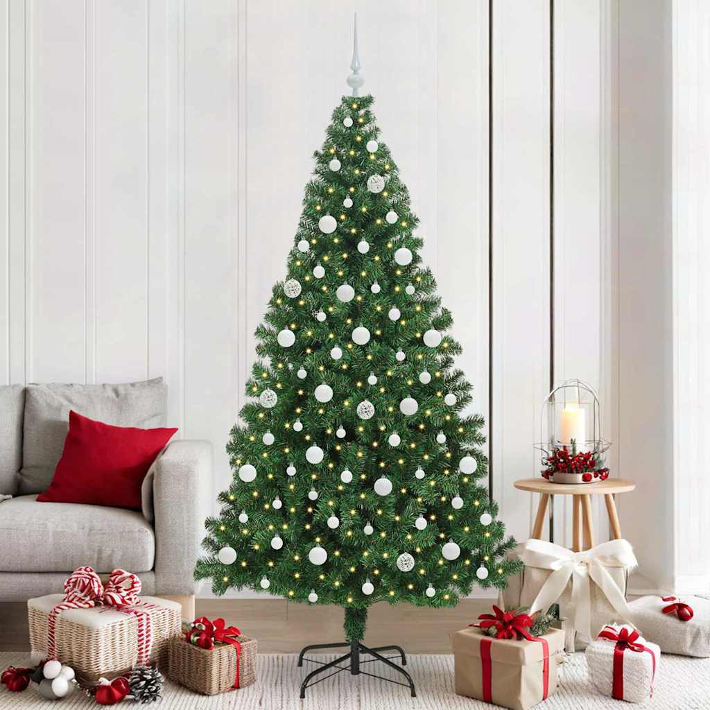 Vidaxx sapin de Noël artificiel vert 210 cm PVC et acier et plastique