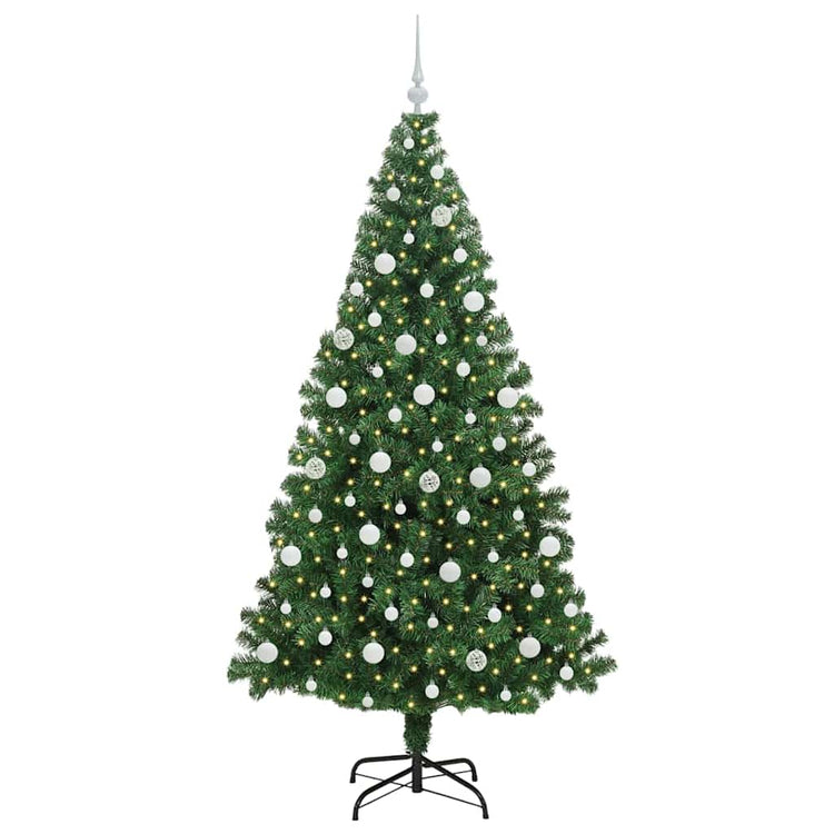 Vidaxx sapin de Noël artificiel vert 210 cm PVC et acier et plastique