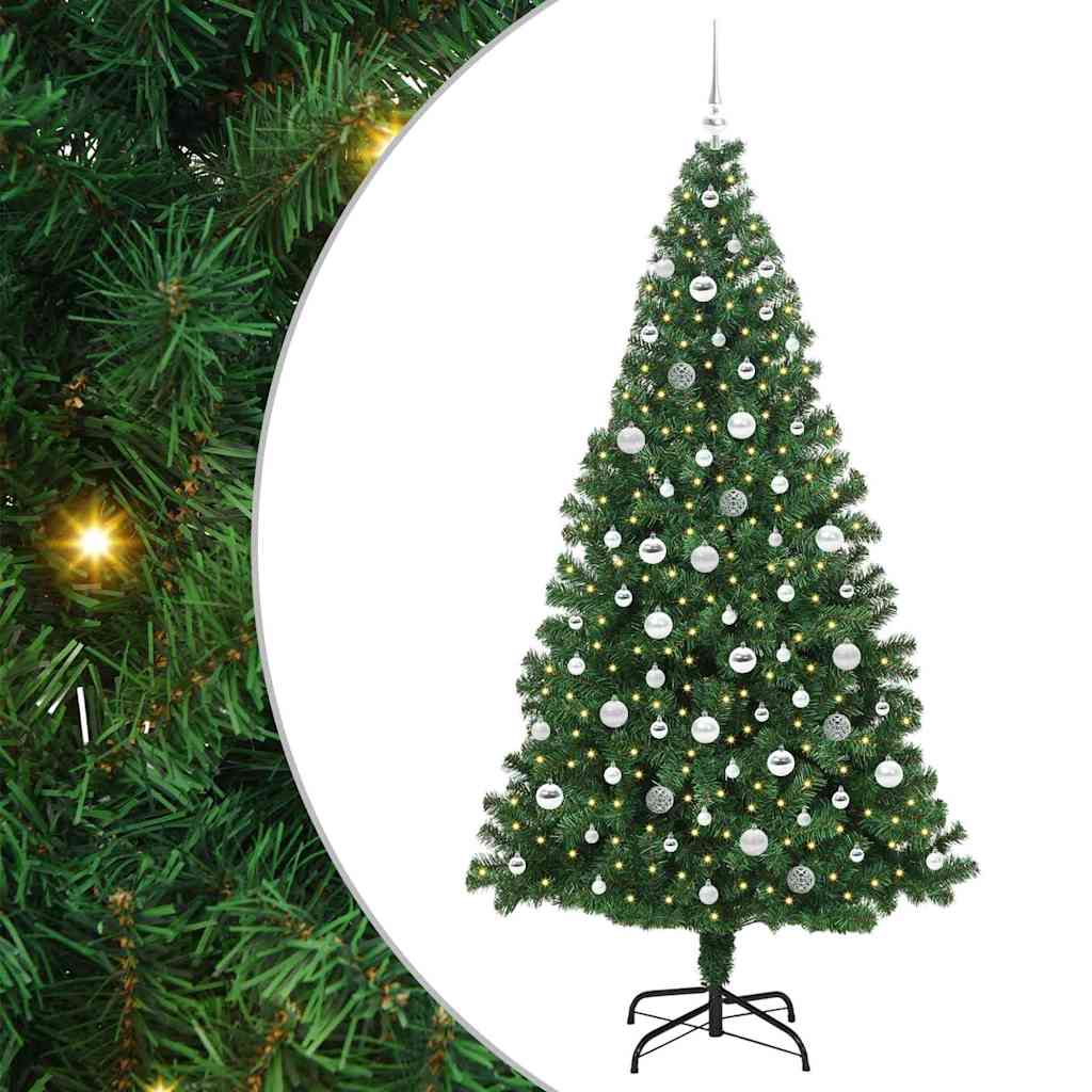 Vidaxx sapin de Noël artificiel vert 210 cm PVC et acier et plastique