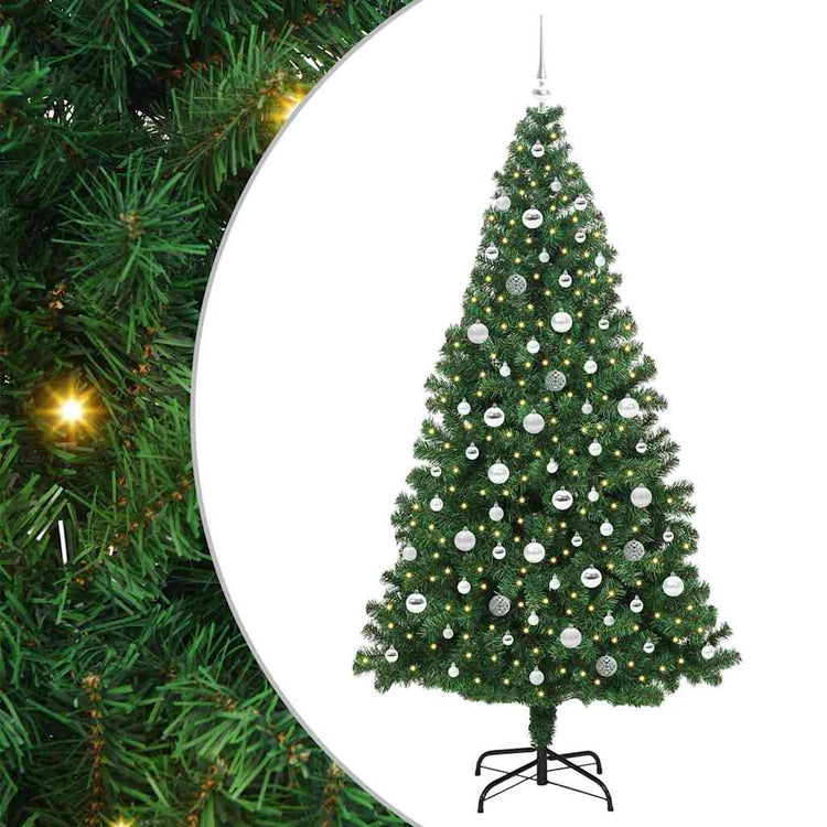Vidaxx sapin de Noël artificiel vert 210 cm PVC et acier et plastique