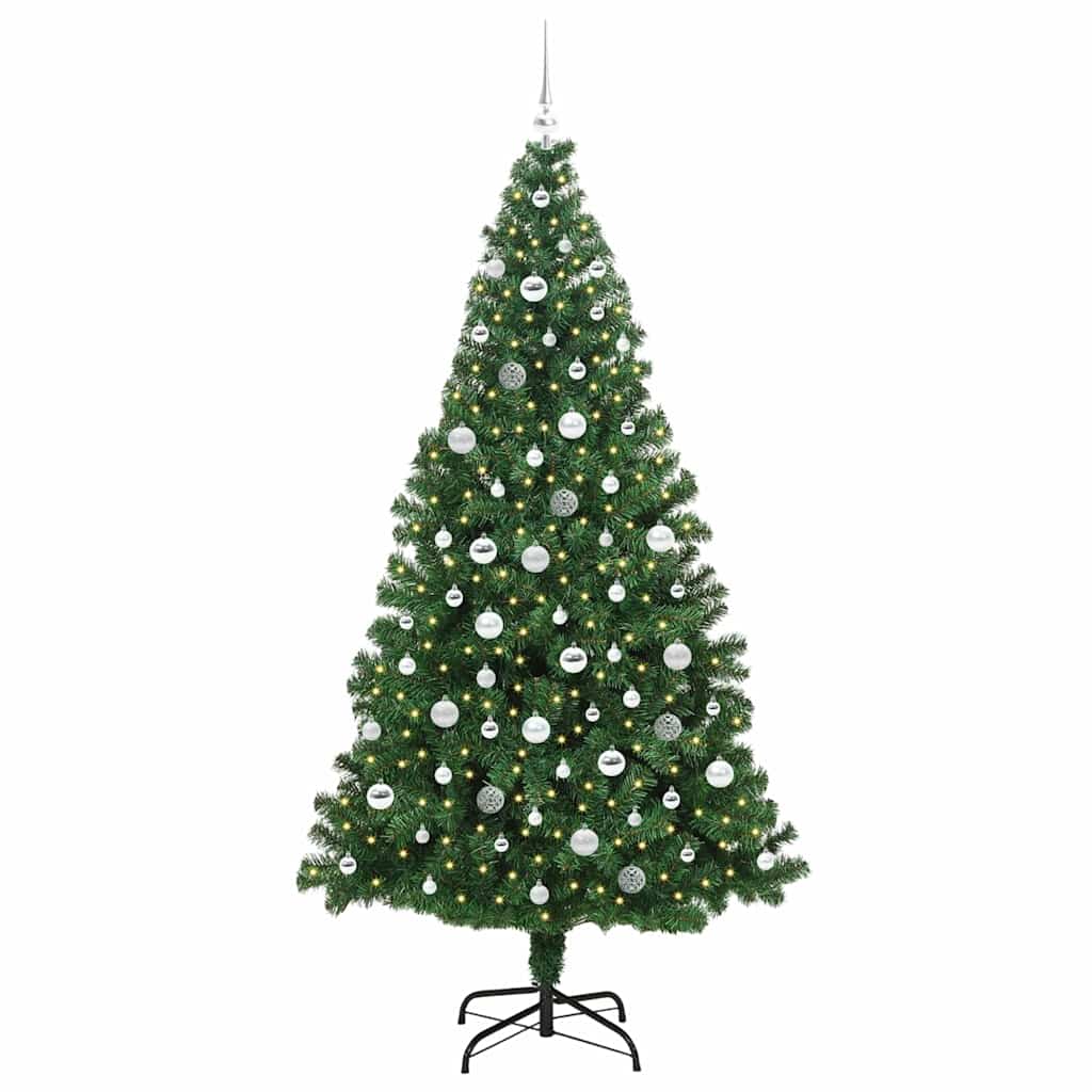 Vidaxx sapin de Noël artificiel vert 210 cm PVC et acier et plastique