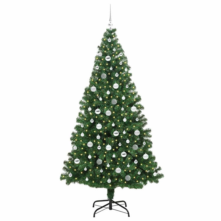 Vidaxx sapin de Noël artificiel vert 210 cm PVC et acier et plastique