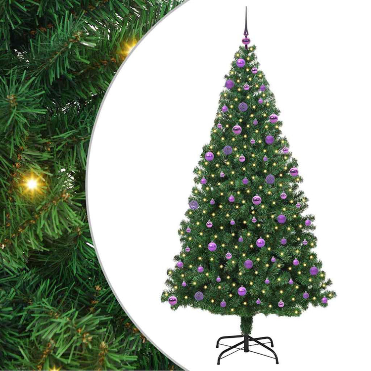Vidaxx sapin de Noël artificiel vert 210 cm PVC et acier et plastique