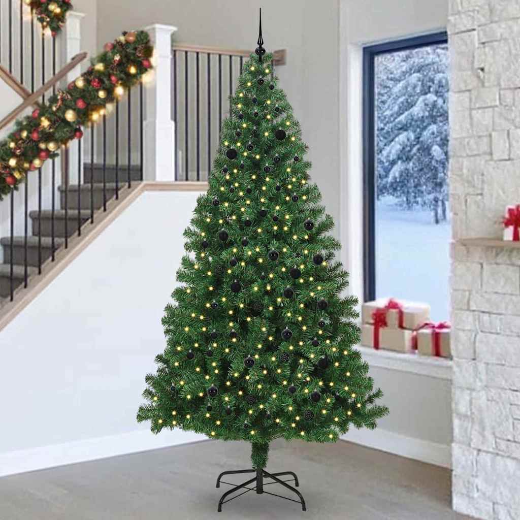 Vidaxx sapin de Noël artificiel vert 240 cm PVC et acier et plastique
