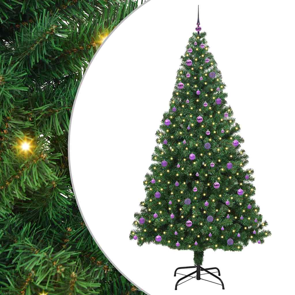 Vidaxx sapin de Noël artificiel vert 240 cm PVC et acier et plastique