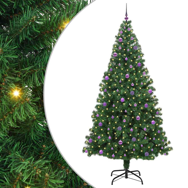 Vidaxx sapin de Noël artificiel vert 240 cm PVC et acier et plastique