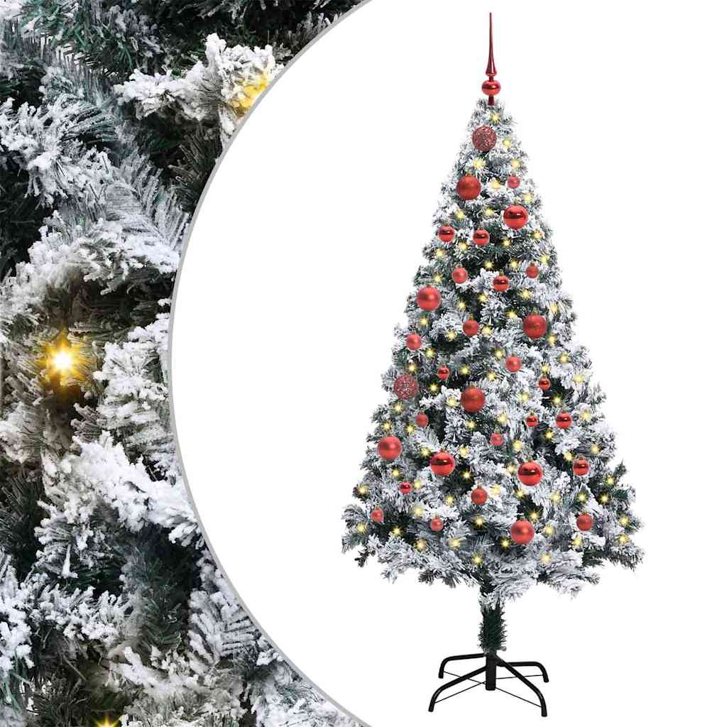 Vidaxx sapin de Noël artificiel avec 150 LED blanc 150 cm PVC et acier et plastique