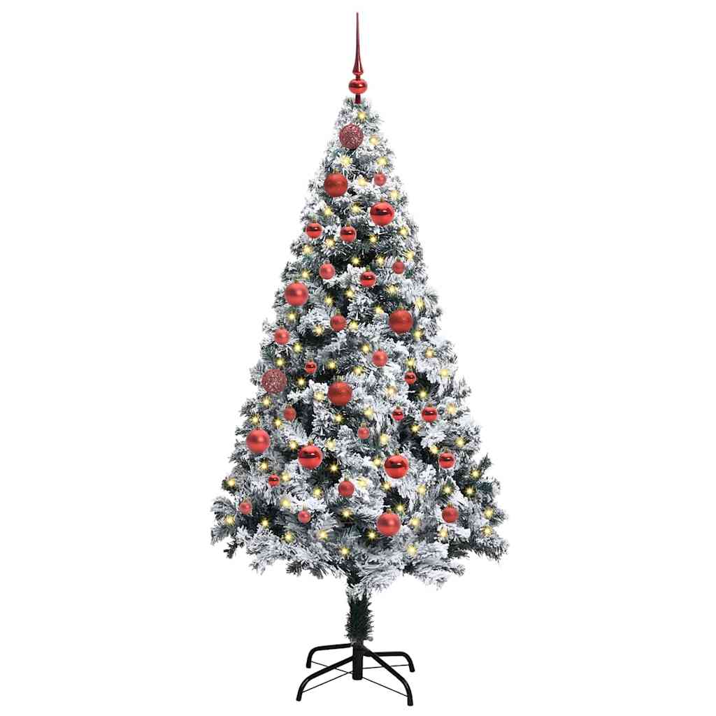 Vidaxx sapin de Noël artificiel avec 150 LED blanc 150 cm PVC et acier et plastique